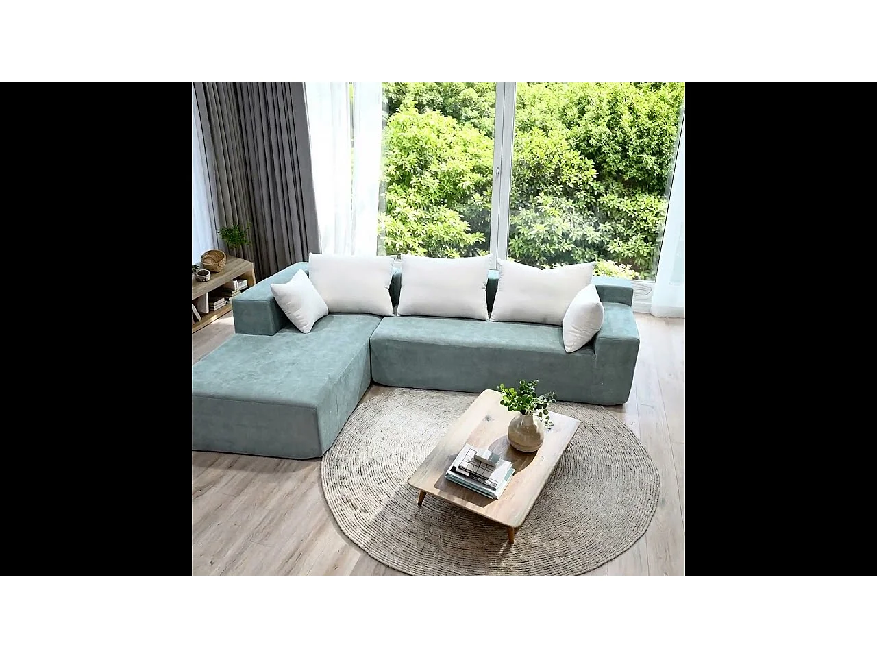 Coco Living Canapé Luna 3 places - Sauge Blanc Gauche