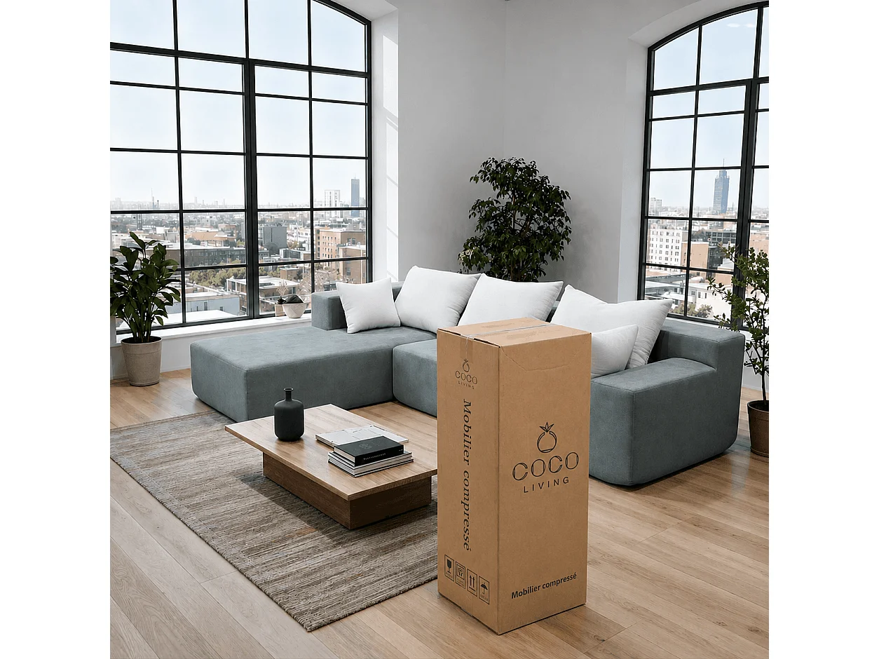 Coco Living Luna Hoekbank 3-zits - Saliegroen Wit Links - 267 X 175 X 70 Cm