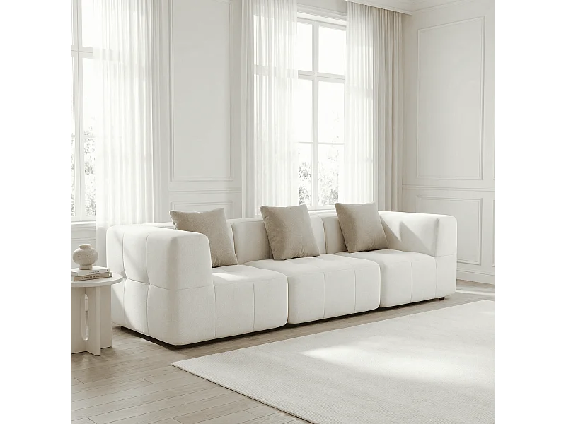 Coco Living Wohnzimmersofa Eden Simple 3-Sitzer - Weiß Sand