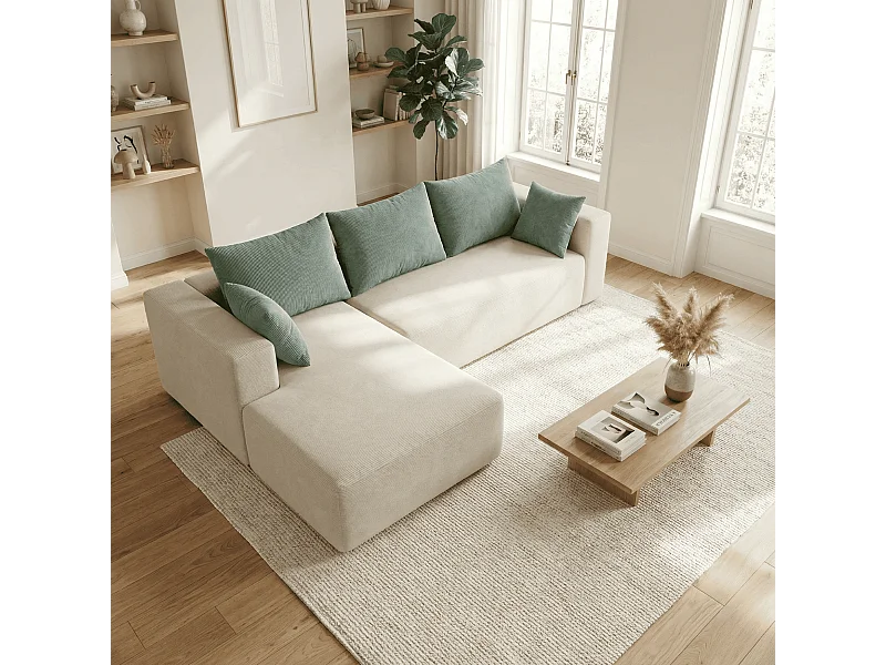 Coco Living Canapé Luna 3 places - Blanc sauge Gauche