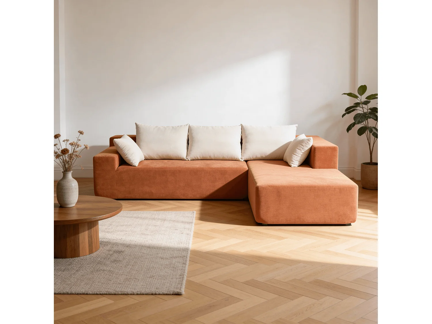 Bank Luna 3 zitplaatsen – oranje wit rechts