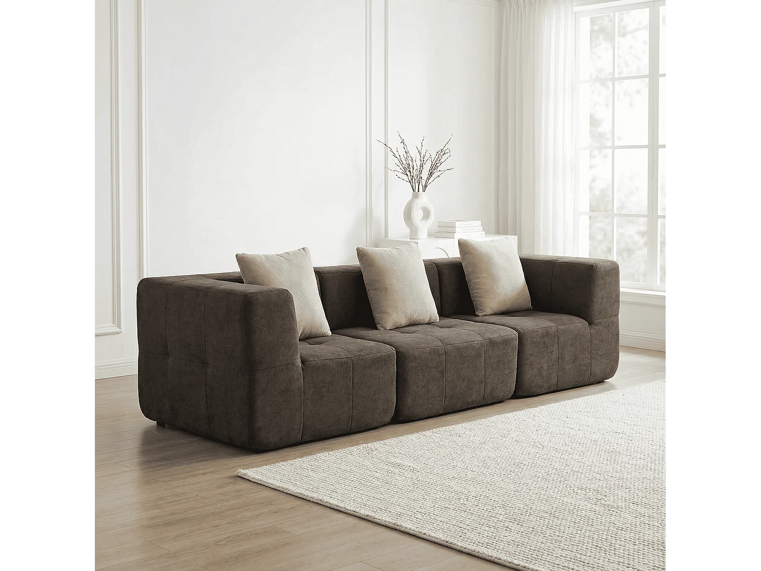 Wohnzimmersofa Eden Simple 3-Sitzer - Braun Sand