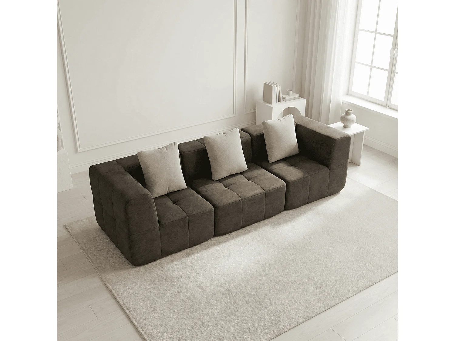 Coco Living Wohnzimmersofa Eden Simple 3-Sitzer - Braun Sand