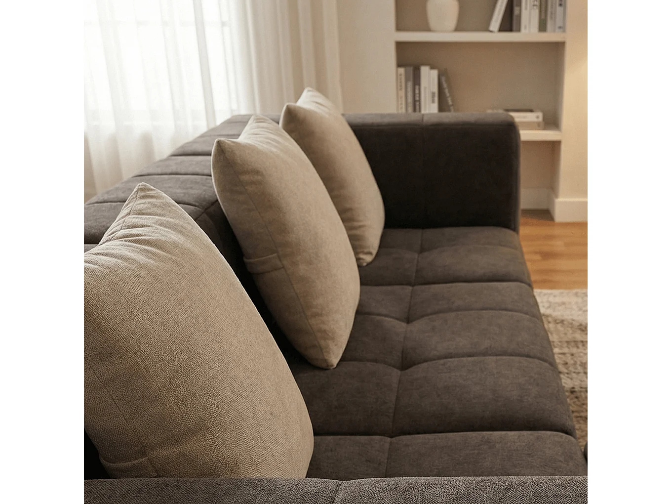 Coco Living Wohnzimmersofa Eden Simple 3-Sitzer - Braun Sand