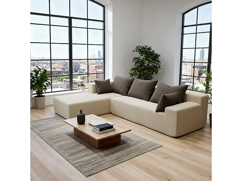 Coco Living Wohnzimmersofa Luna 3-Sitzer - Sand Braun Links