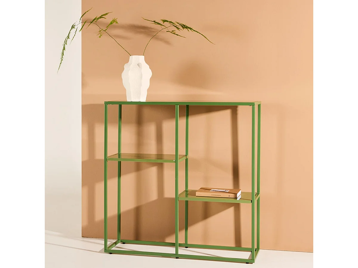 Étagère 3 Niveaux en Métal "Staal" 80cm Vert
