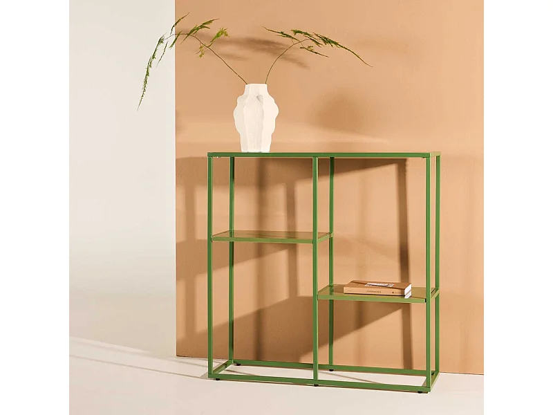 Étagère Bibliothèque 6 Niveaux "Staal" 164cm Vert