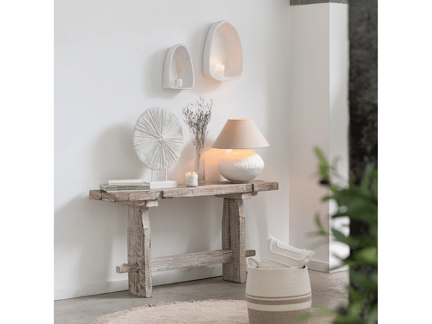 Lot de 3 Étagères Murales "Bali Bliss" 45cm Blanc