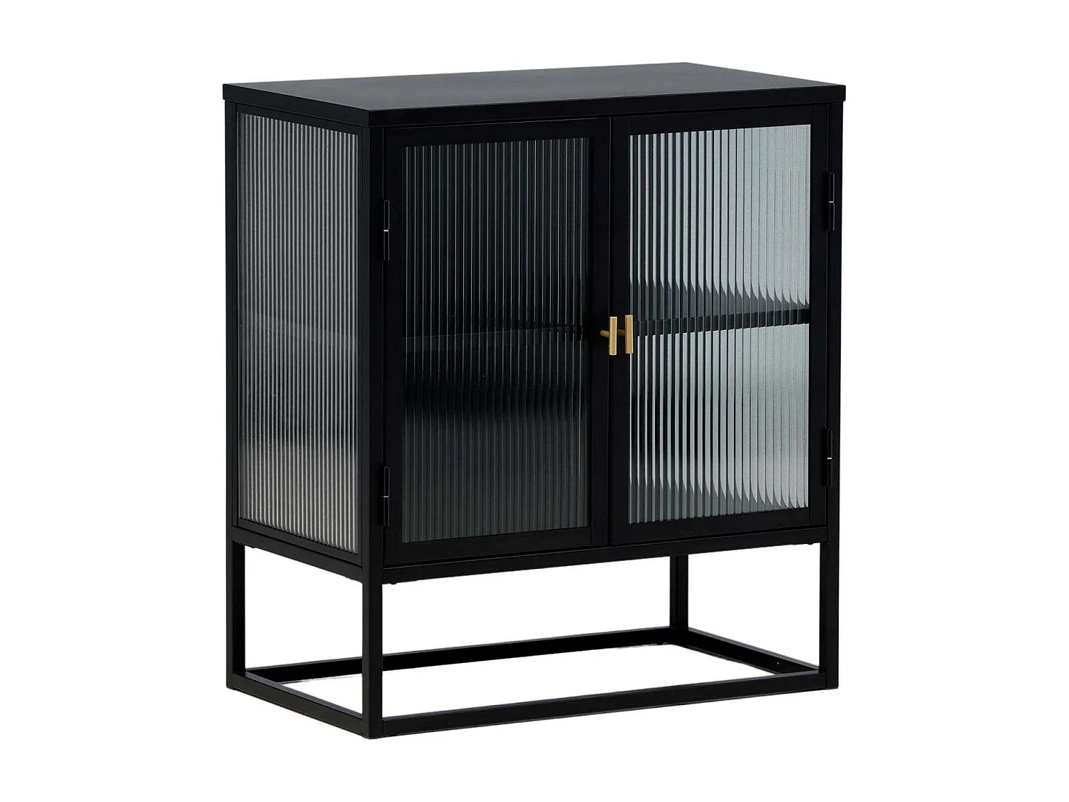 Vitrine 2 Portes Design "Garis" 80cm Noir