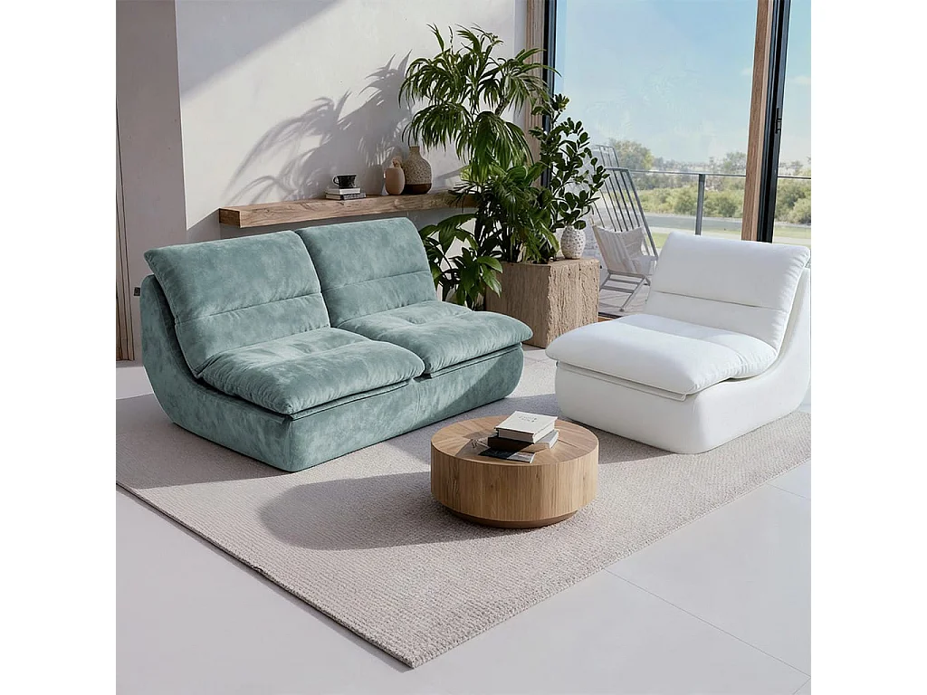 Pack Canapé Droit Salon Séjour Nuvia Living canapé 2 places et fauteuil 1 place