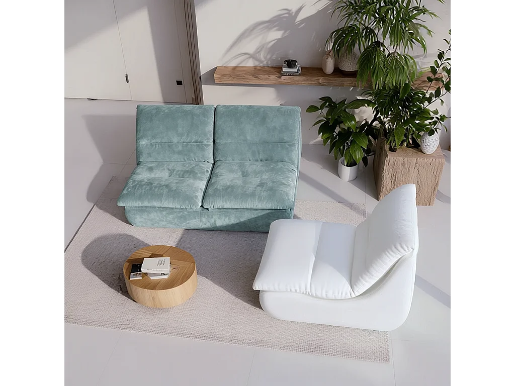 Coco Living Pack Nuvia Living 3 places - sauge et blanc