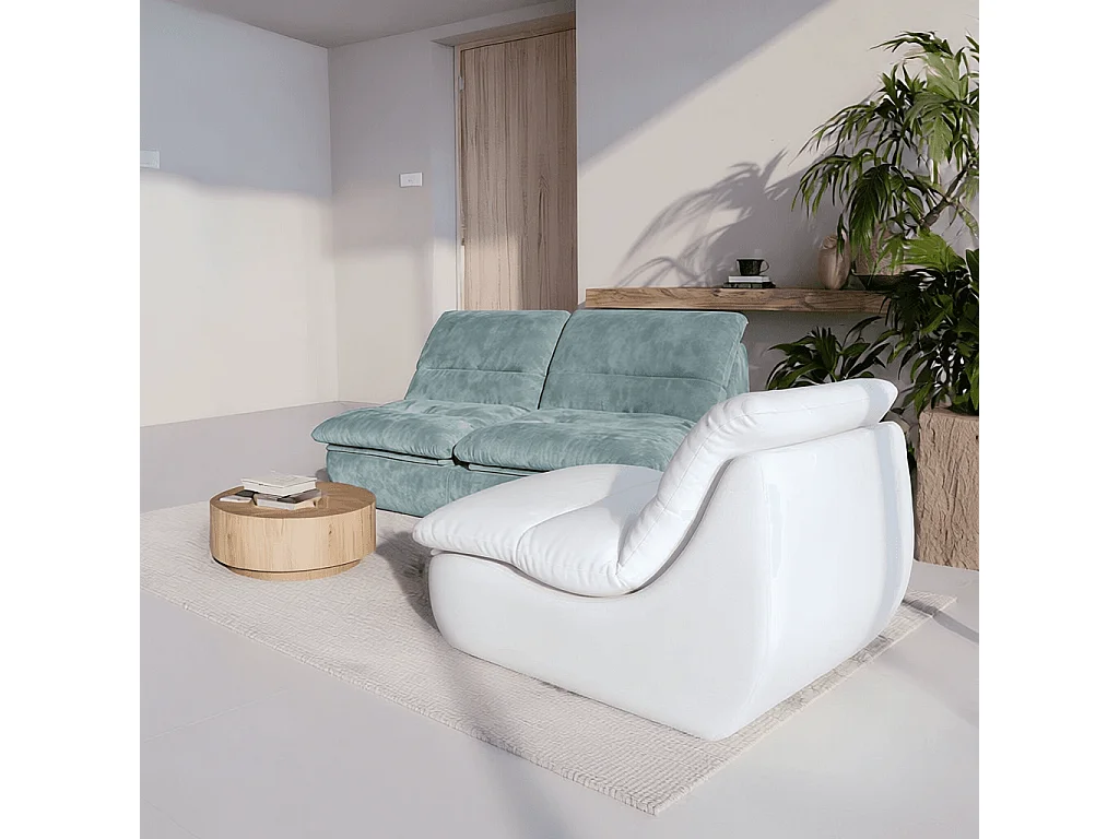 Pack Canapé Droit Salon Séjour Nuvia Living canapé 2 places et fauteuil 1 place