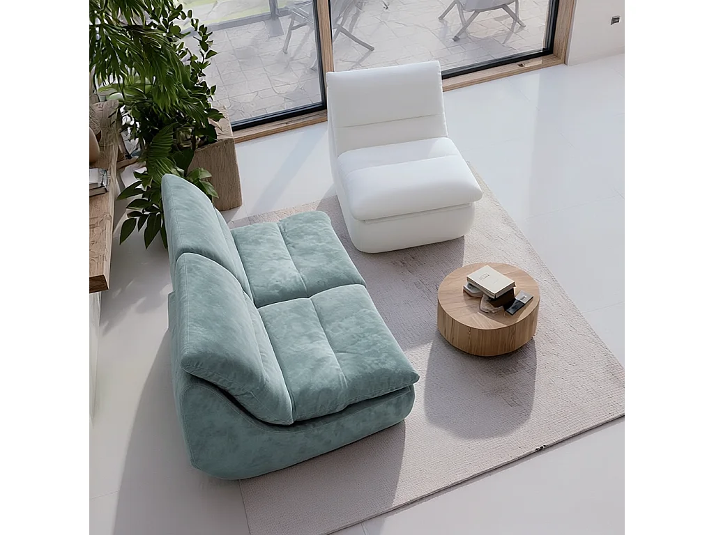 Pack Canapé Droit Salon Séjour Nuvia Living canapé 2 places et fauteuil 1 place