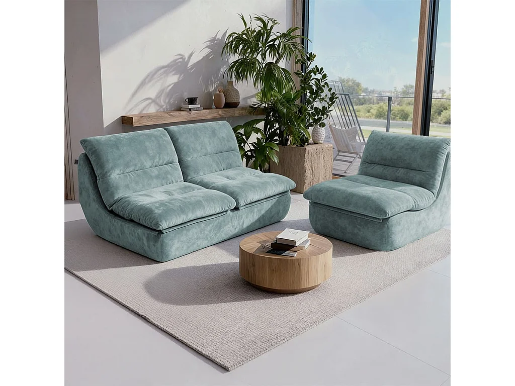 Pack Nuvia Living, canapé 2 places et fauteuil 1 place