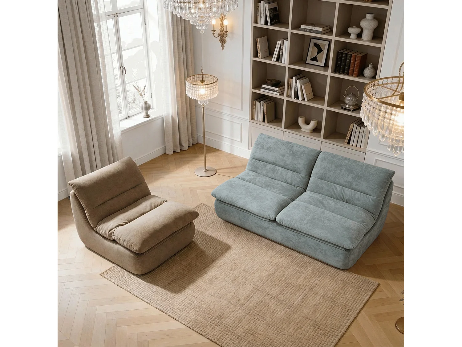 Coco Living Pack Nuvia Living 3 places - sauge et sable