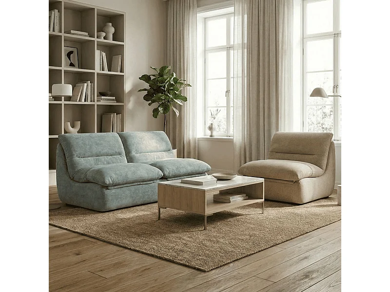 Pack Nuvia Living, canapé 2 places et fauteuil 1 place