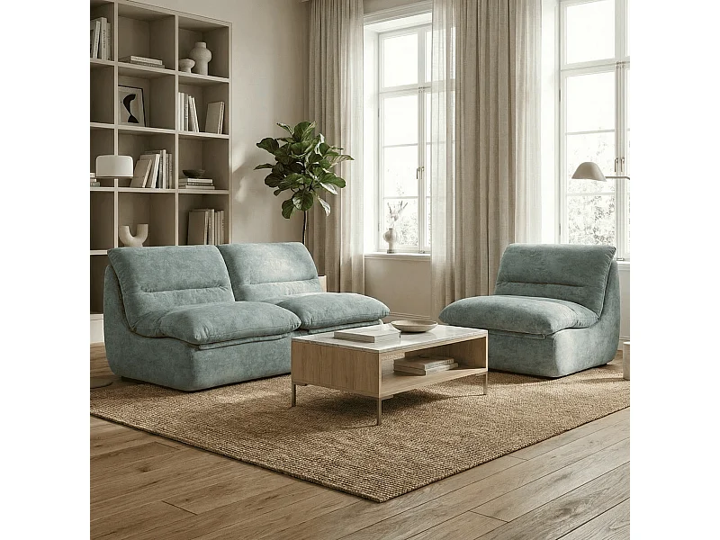 Pack Nuvia Living 3 zitplaatsen – salie en zand