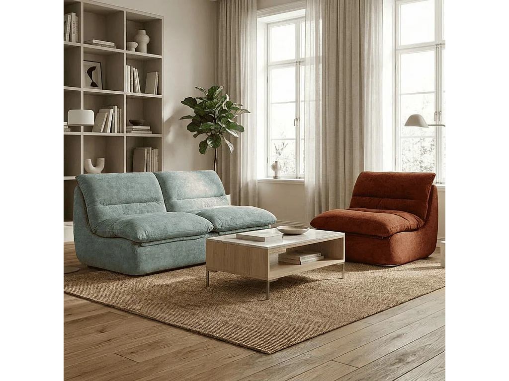 Pack Nuvia Living, canapé 2 places et fauteuil 1 place