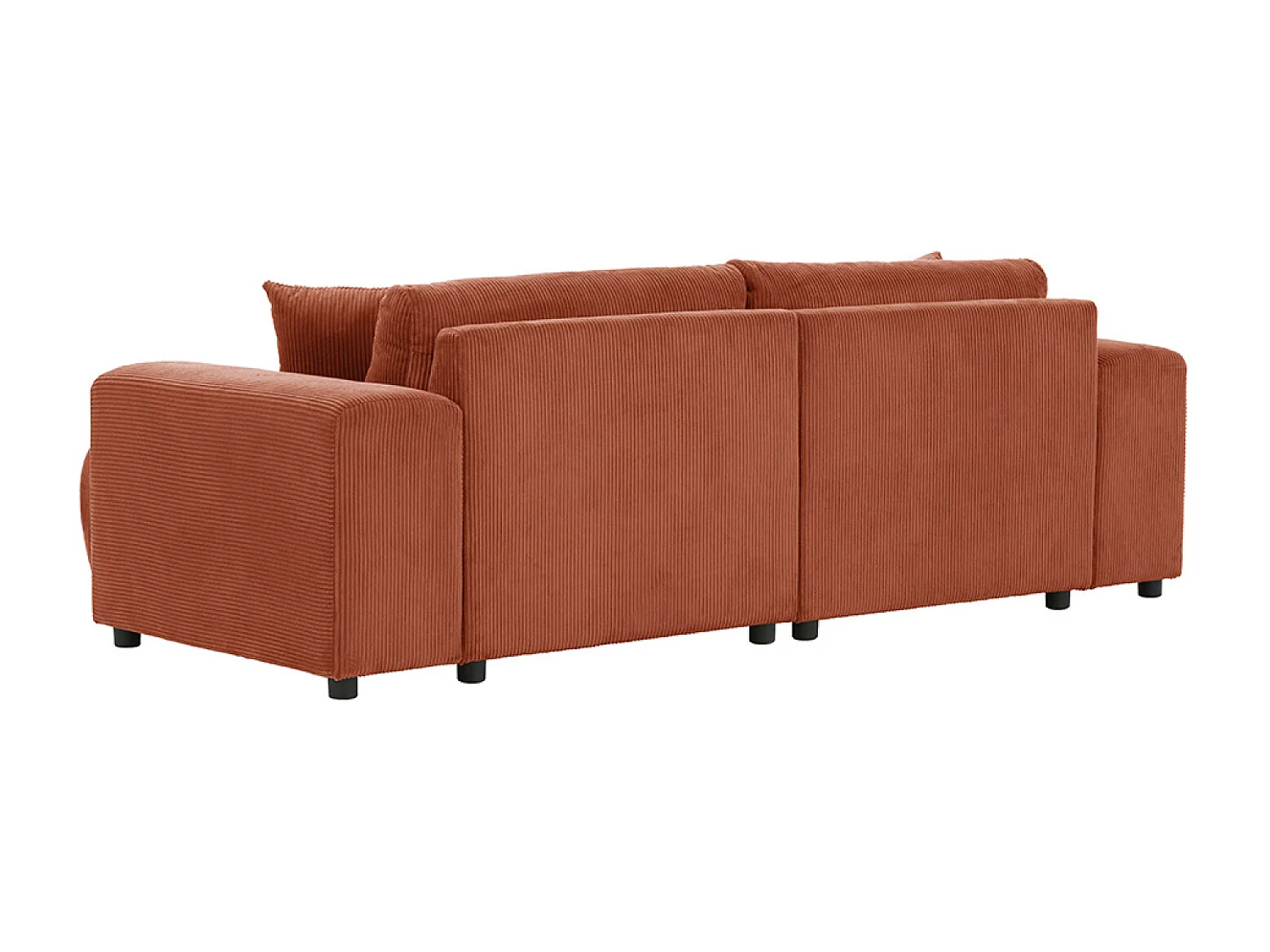 Canapé d'angle modulable 3 places en velours côtelé terracotta ABERDEEN