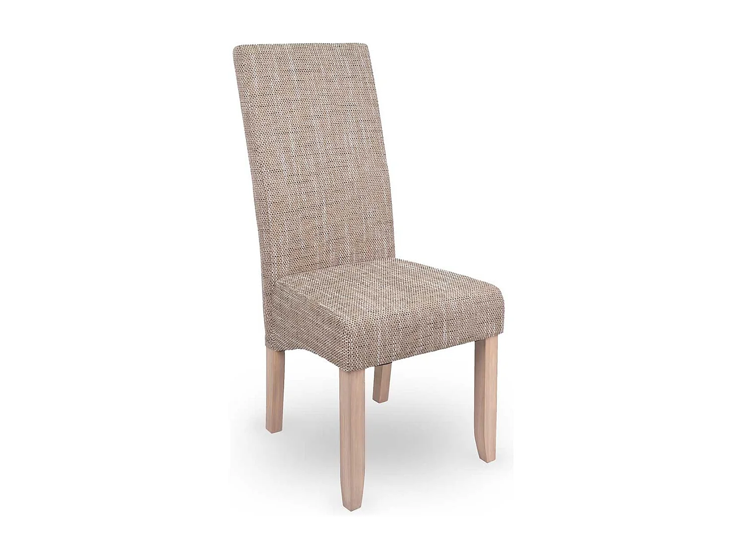 Lot de 2 chaises de séjour beige en tissu et bois - Largeur 47 x Profondeur 62 x Hauteur 108 cm
