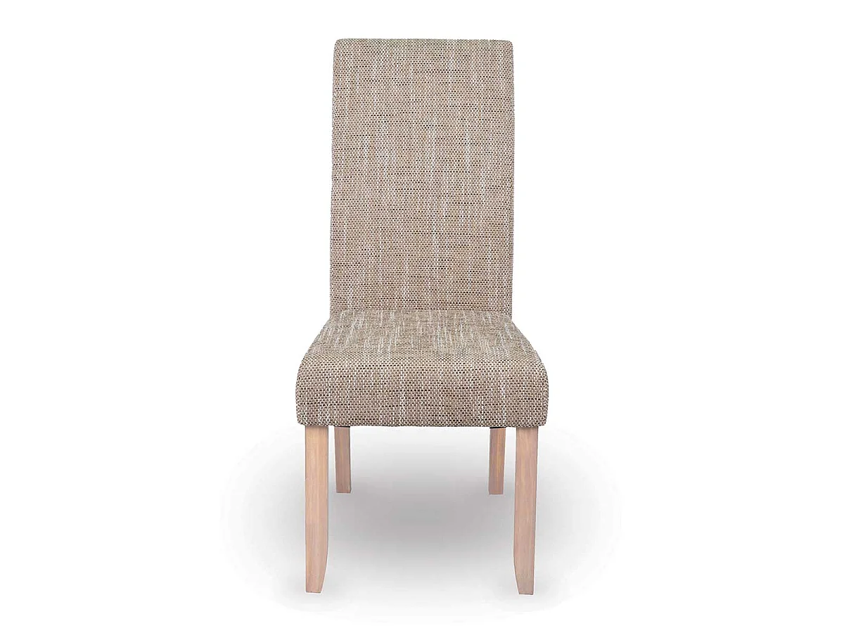 Lot de 2 chaises de séjour beige en tissu et bois - Largeur 47 x Profondeur 62 x Hauteur 108 cm