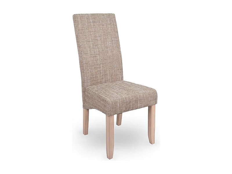 Lot de 2 chaises de séjour beige en tissu et bois - Largeur 47 x Profondeur 62 x Hauteur 108 cm