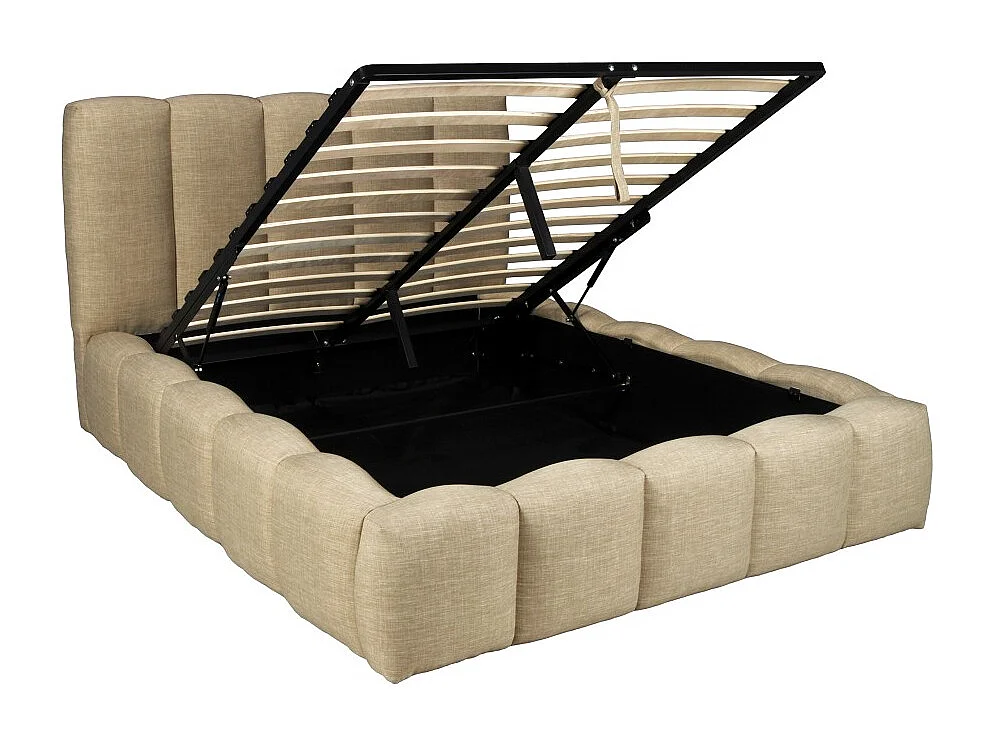 Lit coffre 160x200cm NEST + 1 sommier / Beige