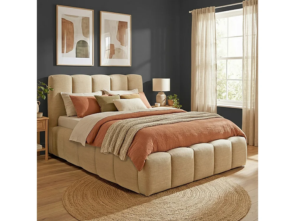 Lit coffre 160x200cm NEST + 1 sommier / Beige