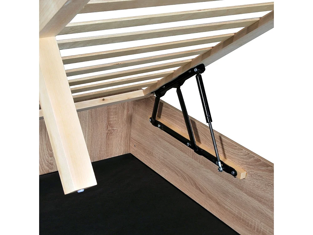 Lit coffre 180x200cm VERSO + 1 sommier / Décor Chêne Blanchi