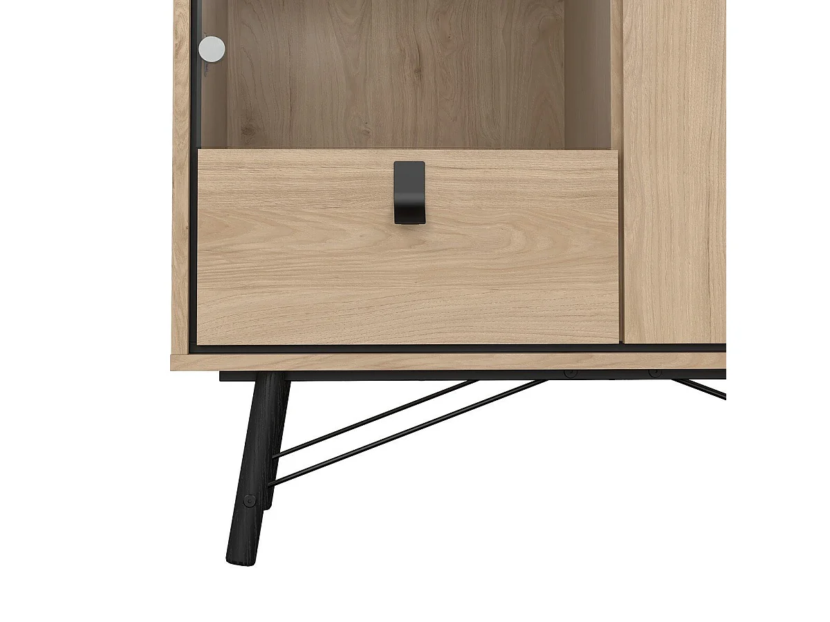 Vitrine 2 portes dont 1 vitrée et 1 tiroir H161,8 cm - JOYCE