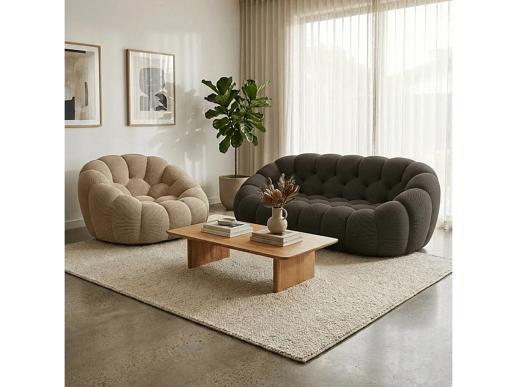 Coco Living Cocoon Set Sofa Schokolade + Sessel - Sand