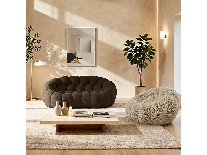 Coco Living Cocoon Set Sofa Schokolade + Sessel - Sand