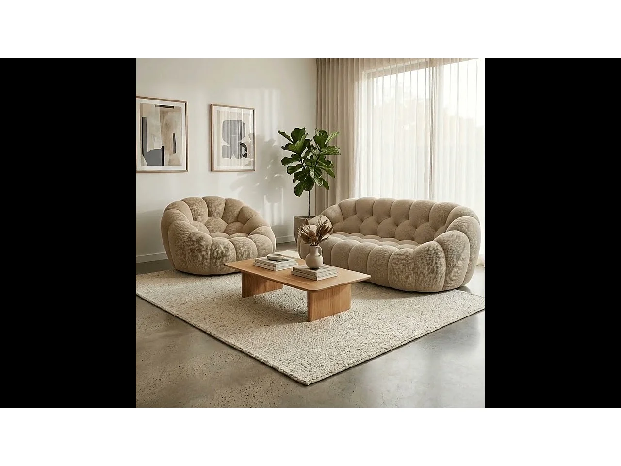 Cocoon Set Sofa + Sessel - Sand