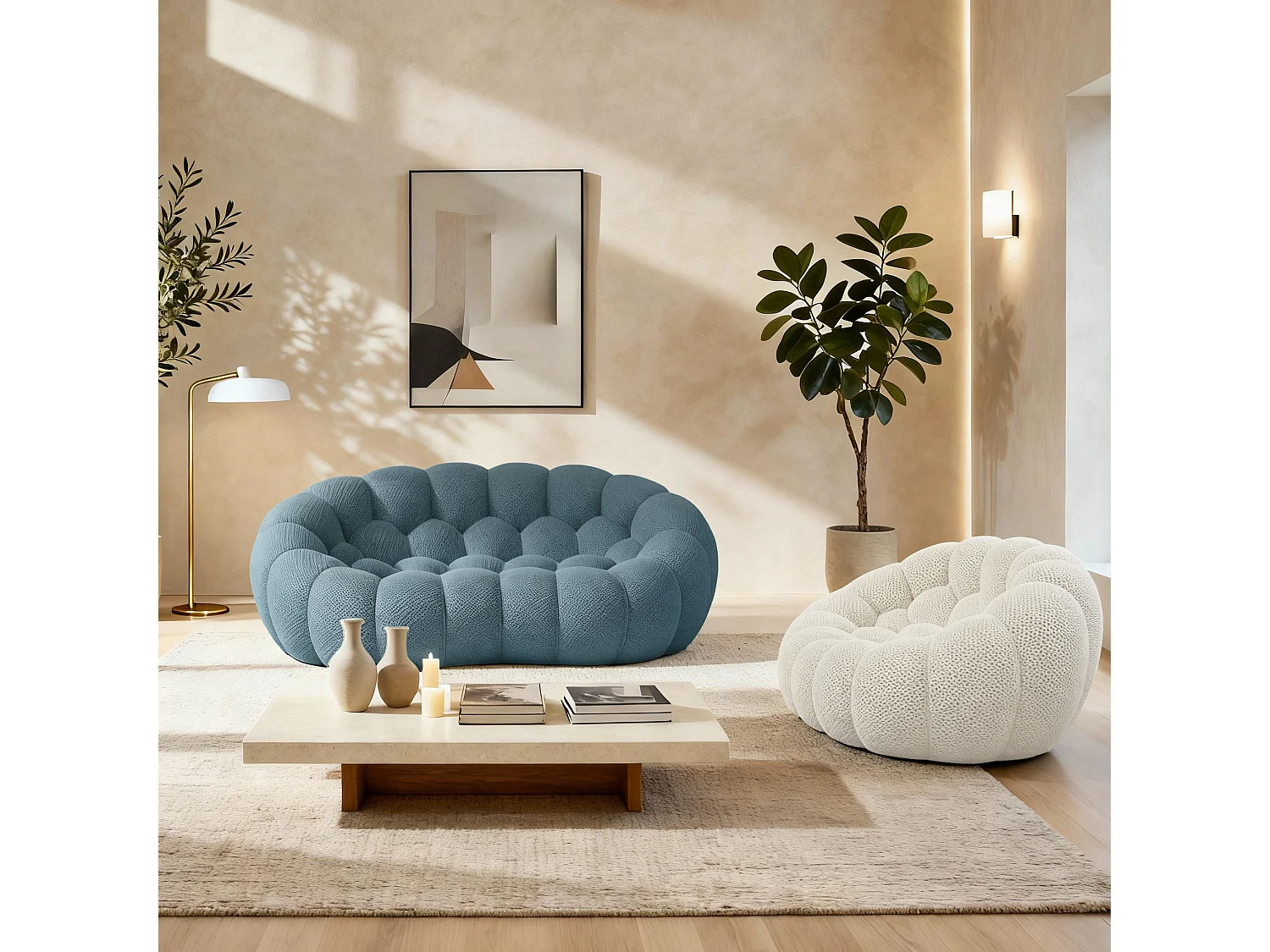 Coco Living Pack Cocoon Living 3 places - Bleu et blanc