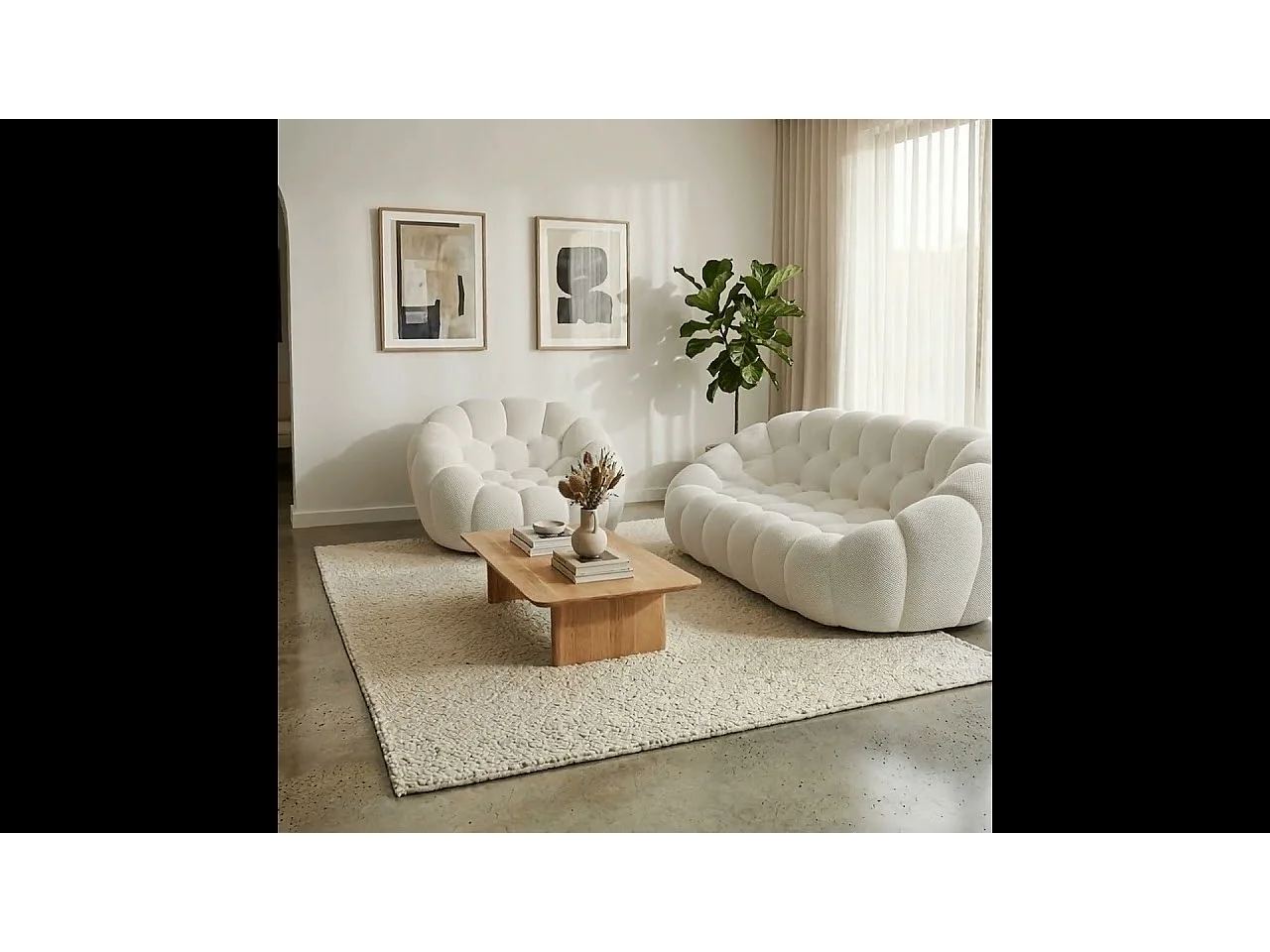 Coco Living Cocoon Set Sofa + Sessel - Weiß