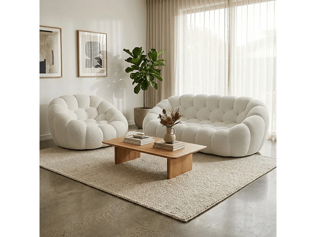 Coco Living Pack Cocoon sofá + poltrona - branco