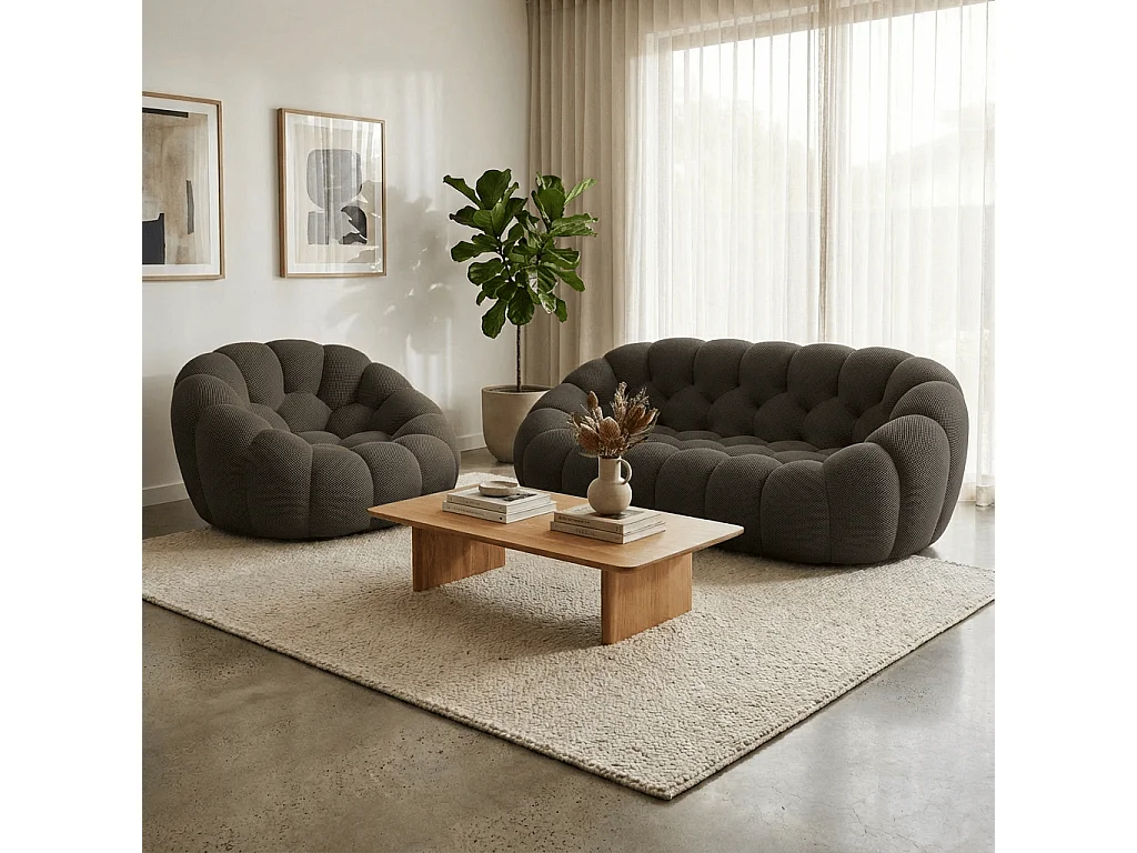 Coco Living Cocoon Set Sofa + Sessel - Schokolade