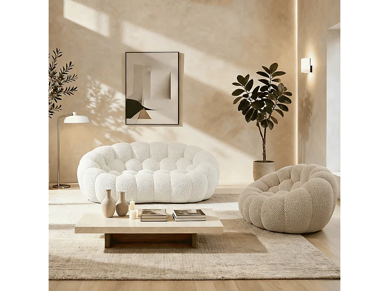 Coco Living Pack Cocoon bianco + poltrona - sabbia