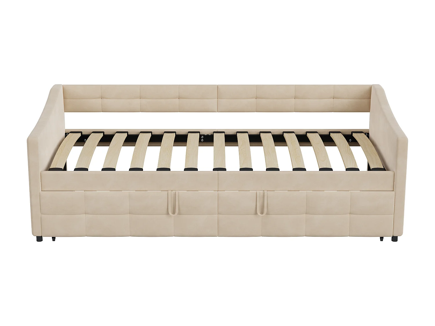 Canapé-lit Multifonction Extensible Simples 90x200cm – Canapé, Flanelle Tissu Beige