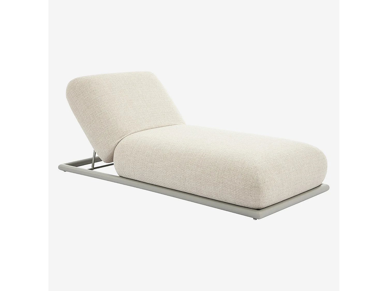 Bain de soleil en tissu déperlant et aluminium gris clair - Crème