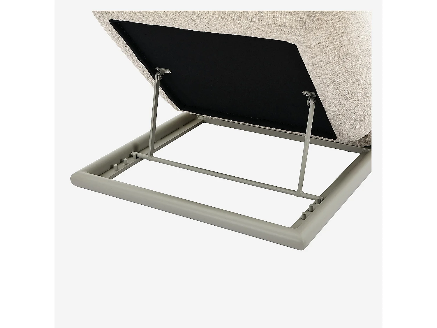 Bain de soleil en tissu déperlant et aluminium gris clair - Crème