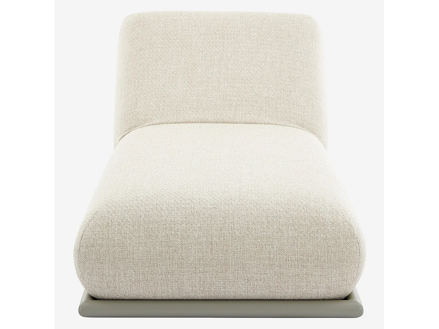 Bain de soleil en tissu déperlant et aluminium gris clair - Crème