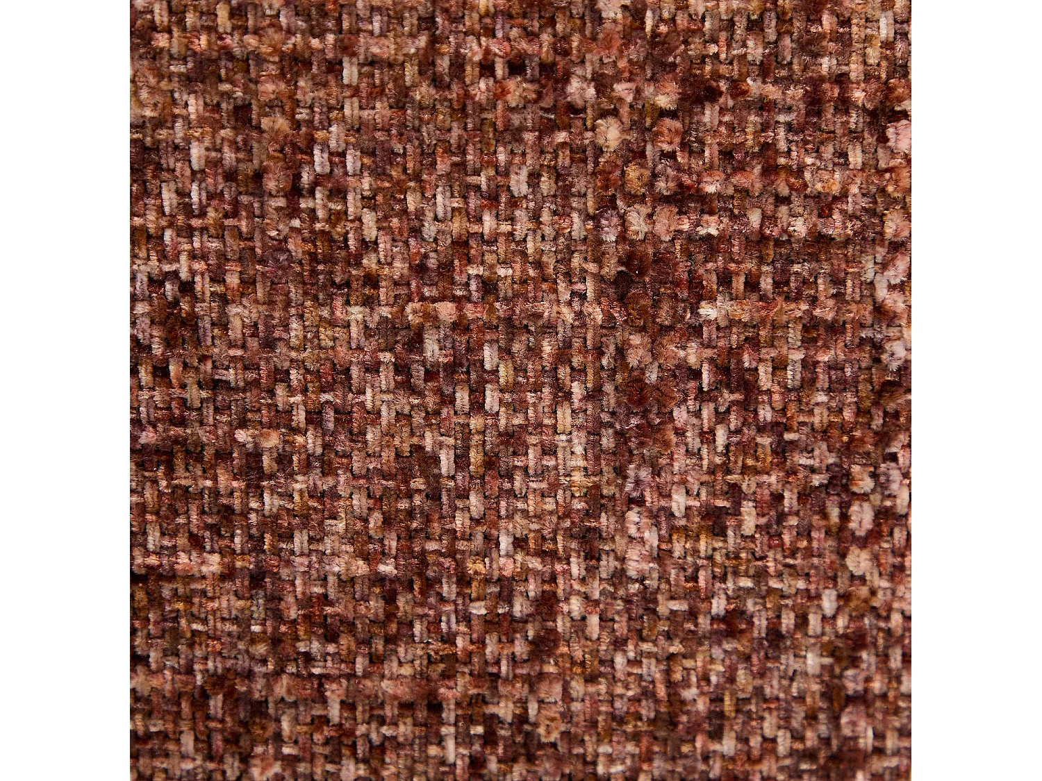Fauteuil pivotant en tissu chenille et métal chromé - Terracotta mélangé