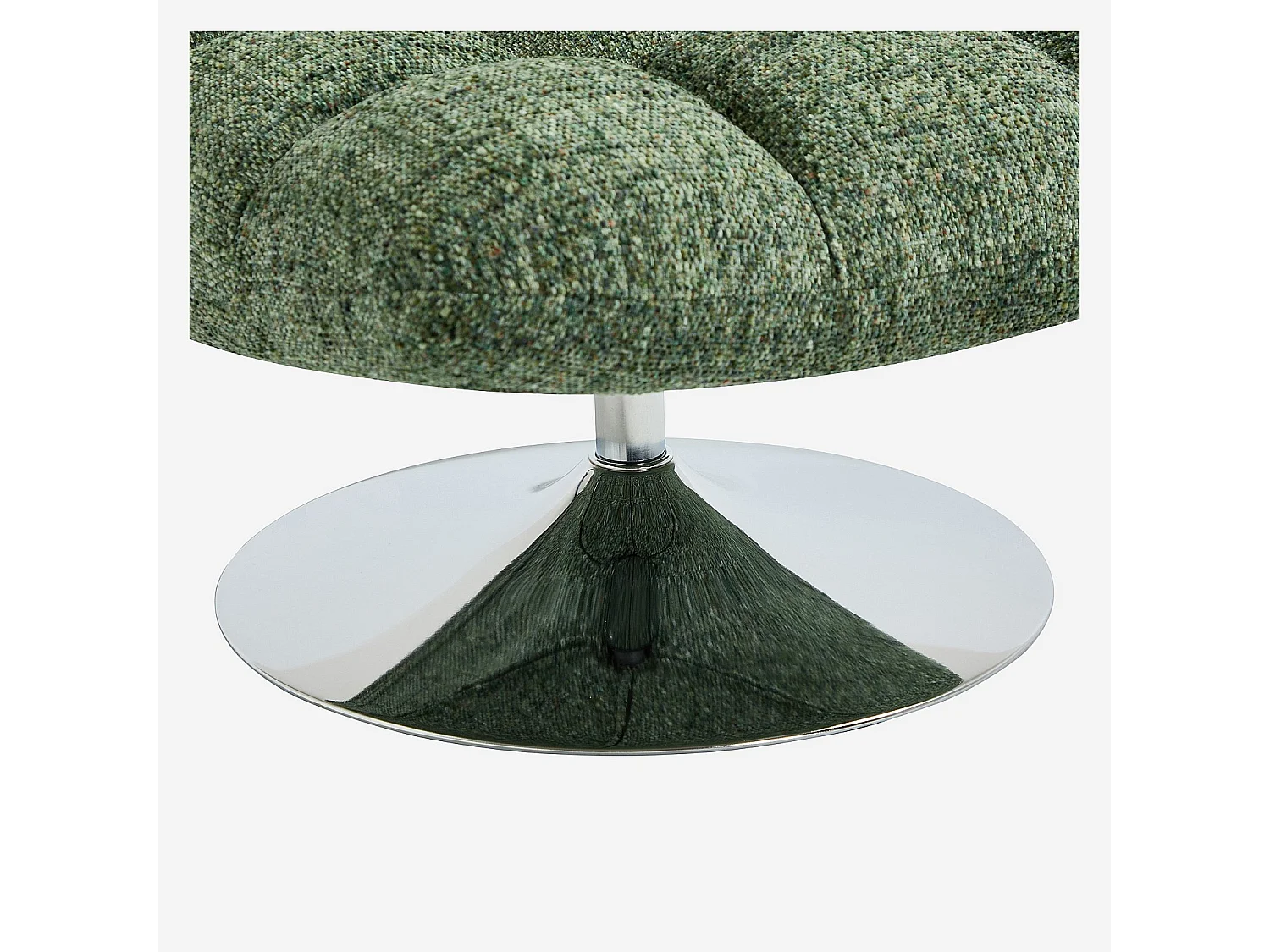 Fauteuil pivotant en tissu chenille et métal chromé - Vert mélangé