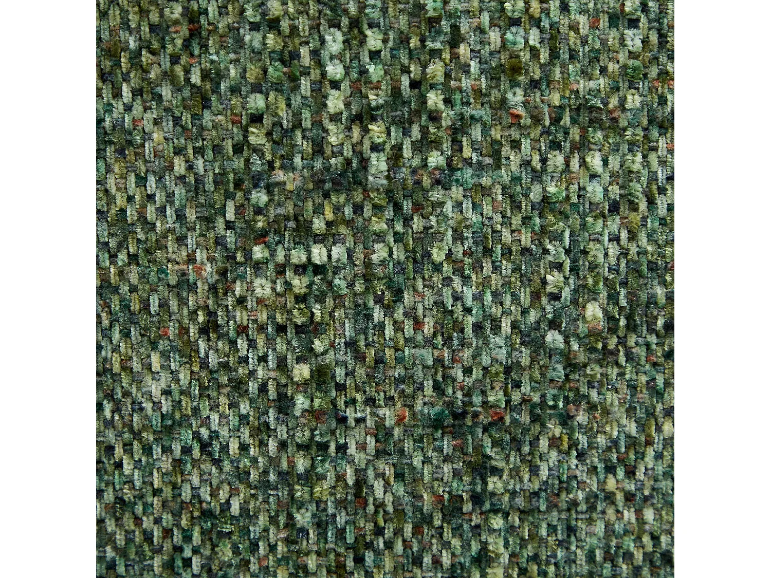 Fauteuil pivotant en tissu chenille et métal chromé - Vert mélangé
