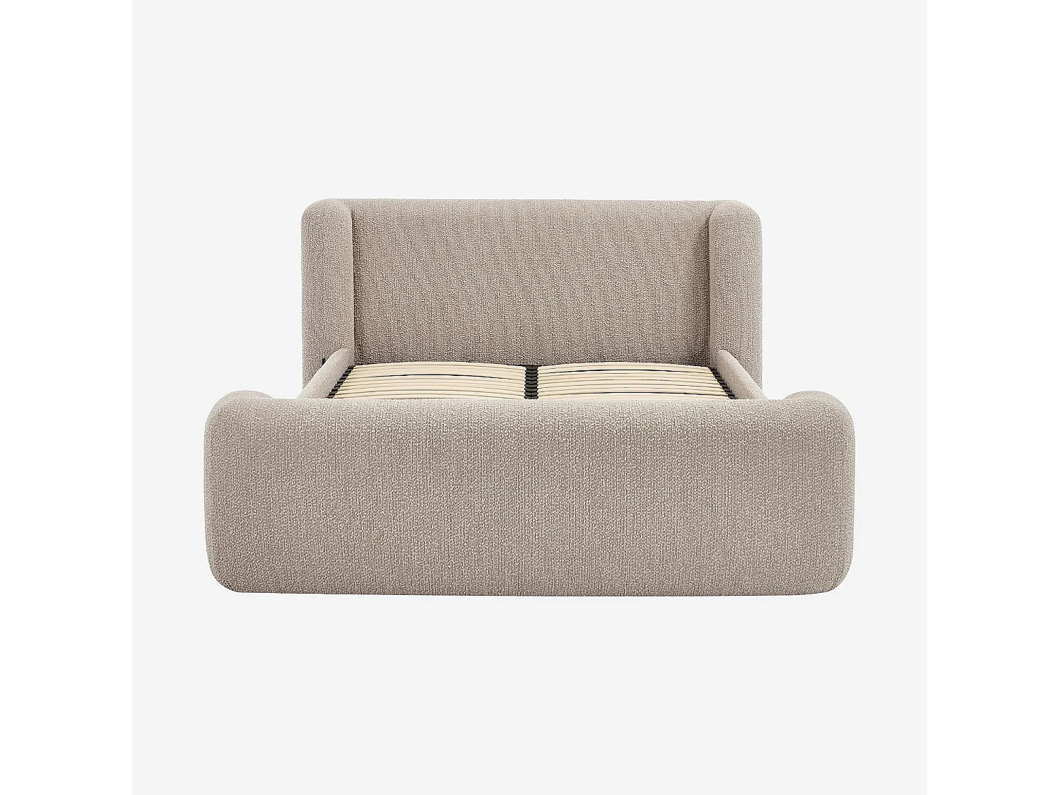 Habitat - Lit 160 x 200 cm en tissu bouclette - Grège - Olbia