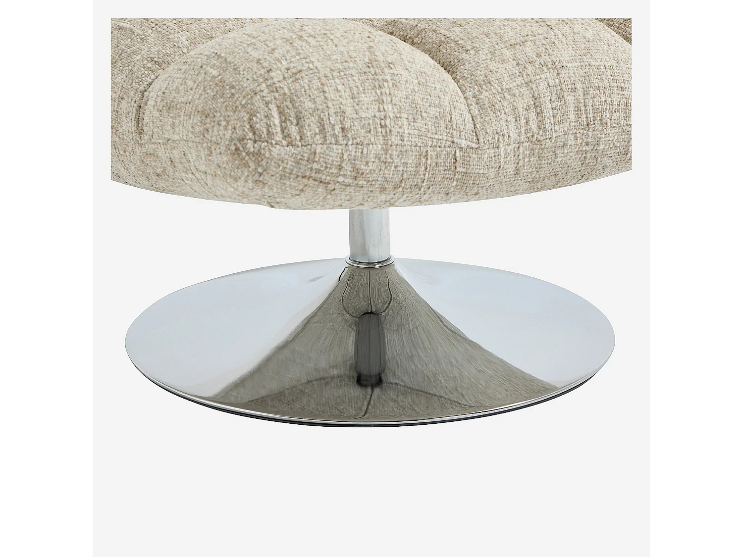 Fauteuil pivotant en tissu chenille et métal chromé - Beige mélangé