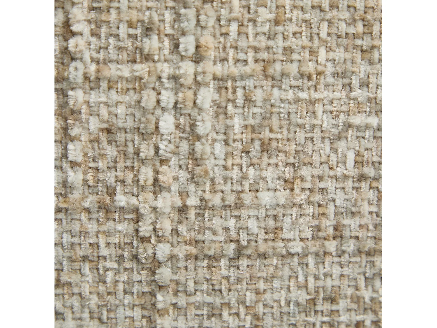 Fauteuil pivotant en tissu chenille et métal chromé - Beige mélangé