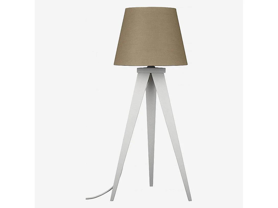 Habitat - Pied de lampe 50cm en métal blanc - Yves