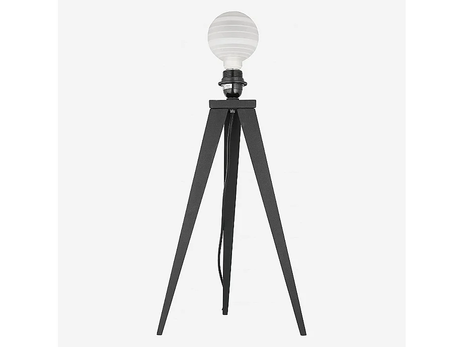 Habitat - Pied de lampe 50cm en métal laqué noir en métal noir - Yves
